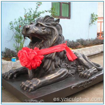 Tamaño de vida Escultura de León de Bronce